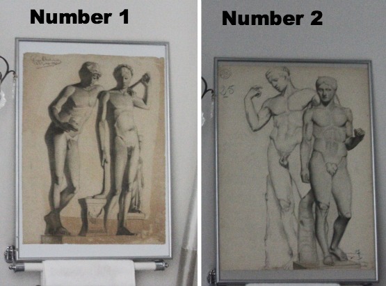 Nude men charcoal drawings