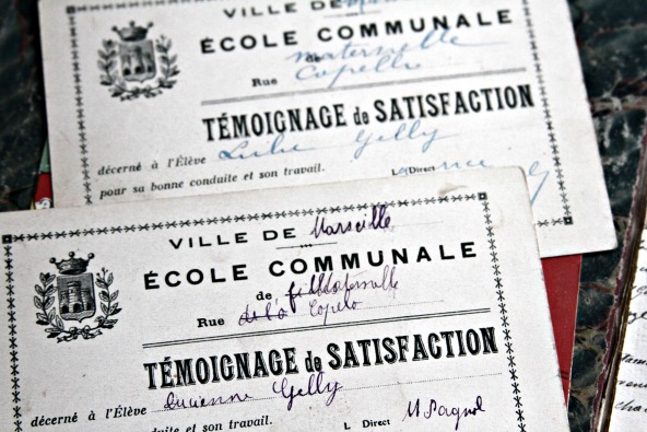 Report cards French 1900s