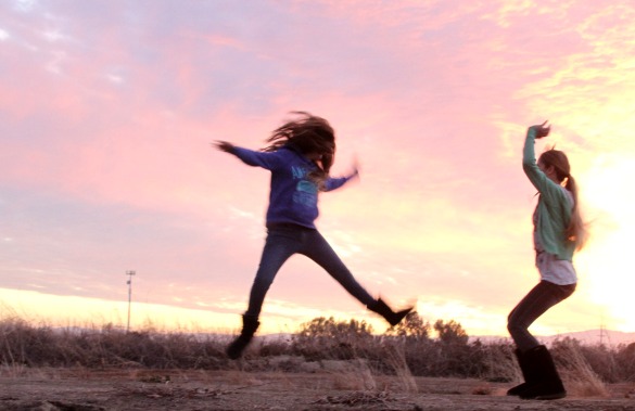 Having fun on the bank