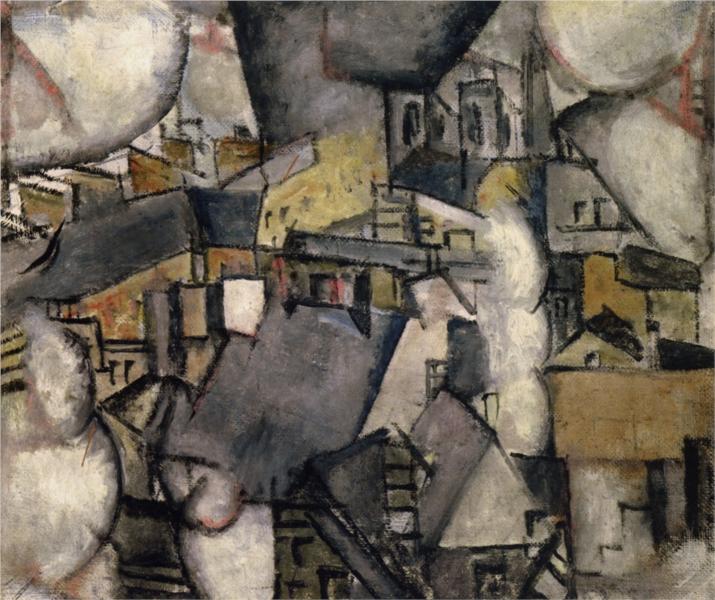 1911 Chimneys on rooftops oil on canvas 46 x 55 cm 1911 Chimneys on rooftops oil on canvas 46 x 55 cm