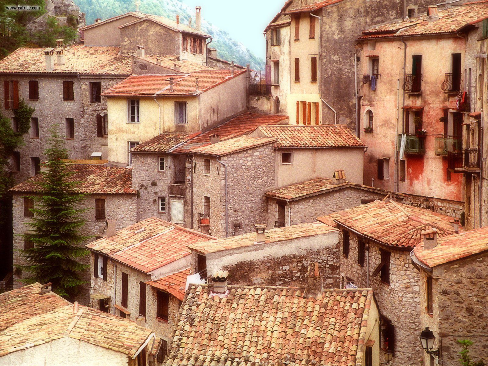 Ocher_Rooftops_Peille_Southern_France Ocher_Rooftops_Peille_Southern_France