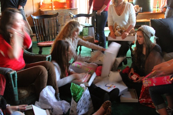 Opening gifts