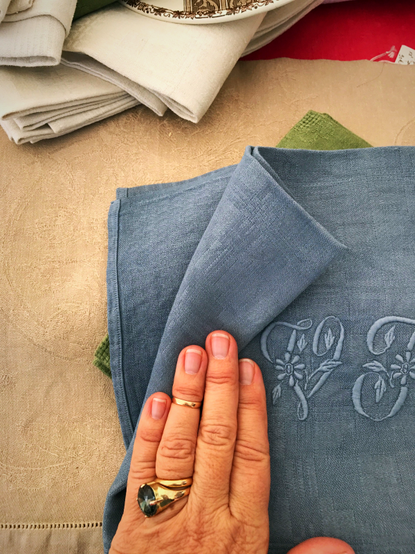 French brocante, corey amaro, living in France, linens