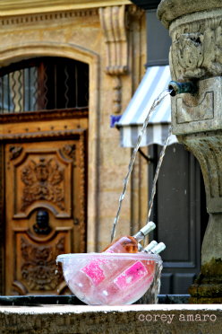 France, Fountain, Wine