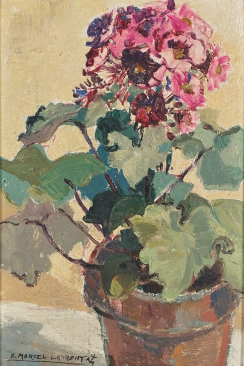 Flower painting garden pot Flower painting garden pot