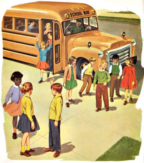 Postcard vintage school bus Postcard vintage school bus