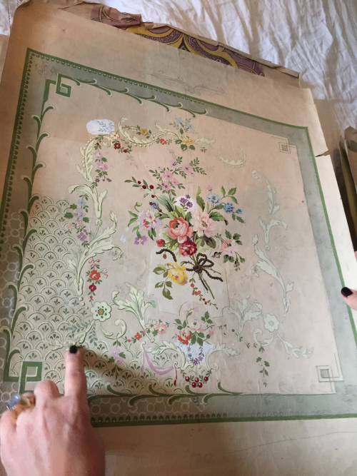 Hand Painted Antique Wallpaper Samples Hand Painted Antique Wallpaper Samples
