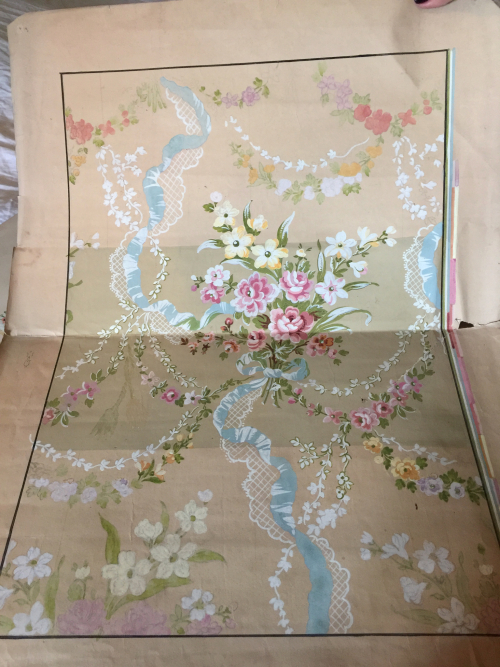 Hand Painted Antique Wallpaper Samples Hand Painted Antique Wallpaper Samples