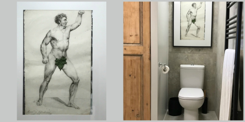 The naked man in the bathroom The naked man in the bathroom