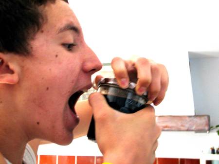 Sacha dives into the cherry jam Sachadivesinthejam_2