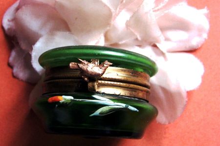 French limoges porcelain estampe bird Clasp