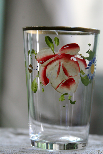 Antiquepaintedrosesglass