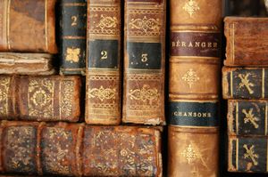 antique leather bond books