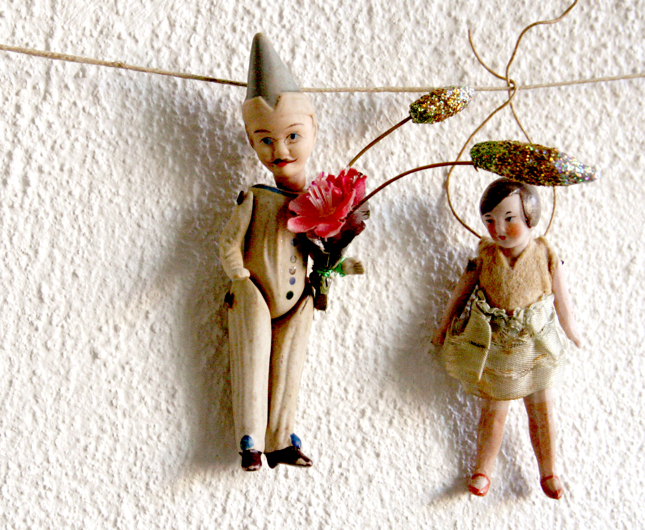 Dolls on a clothes line