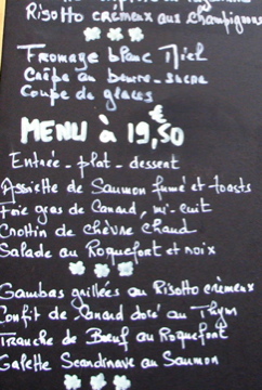 French menu