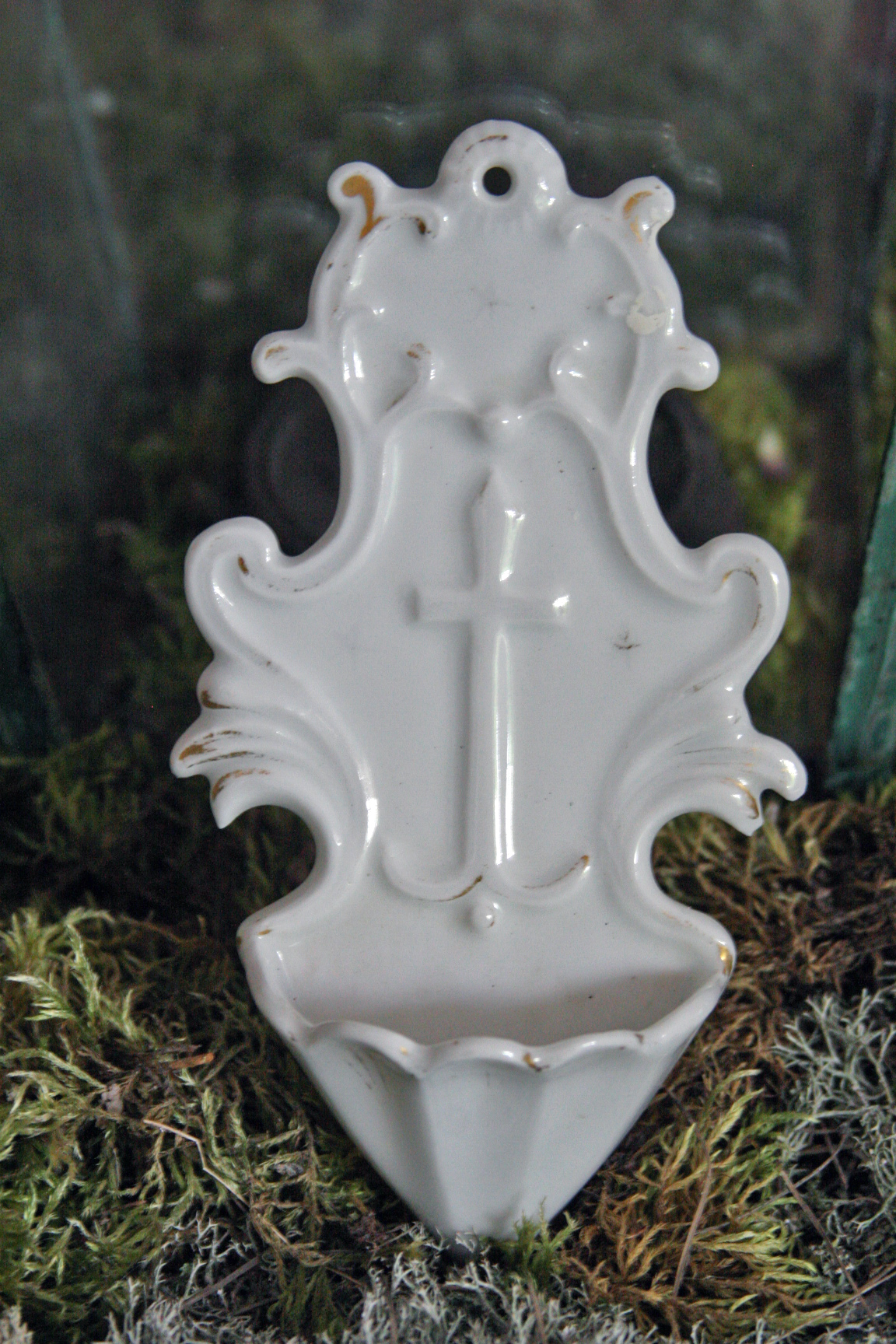 Antique holy water holder