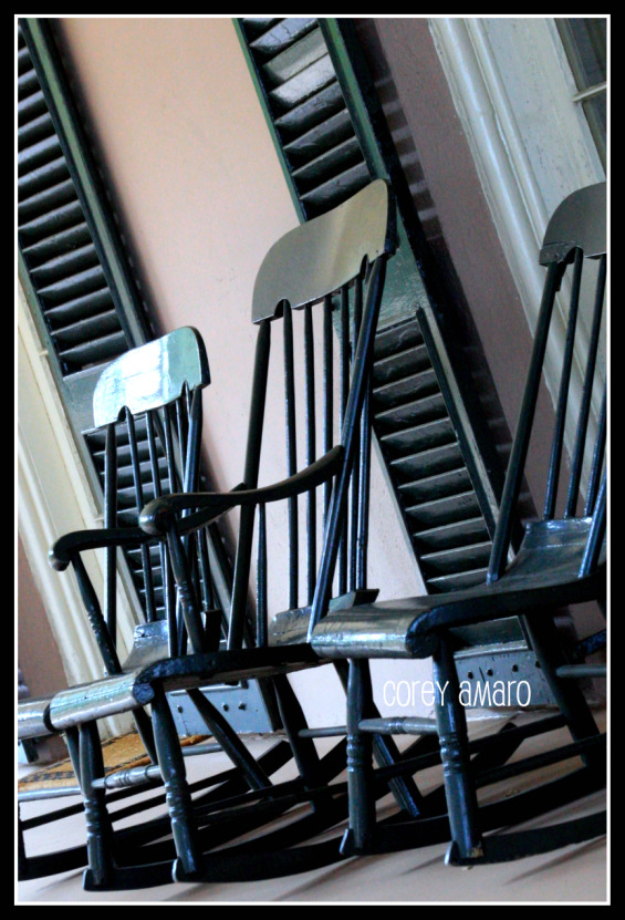 Rocking chairs on the decl