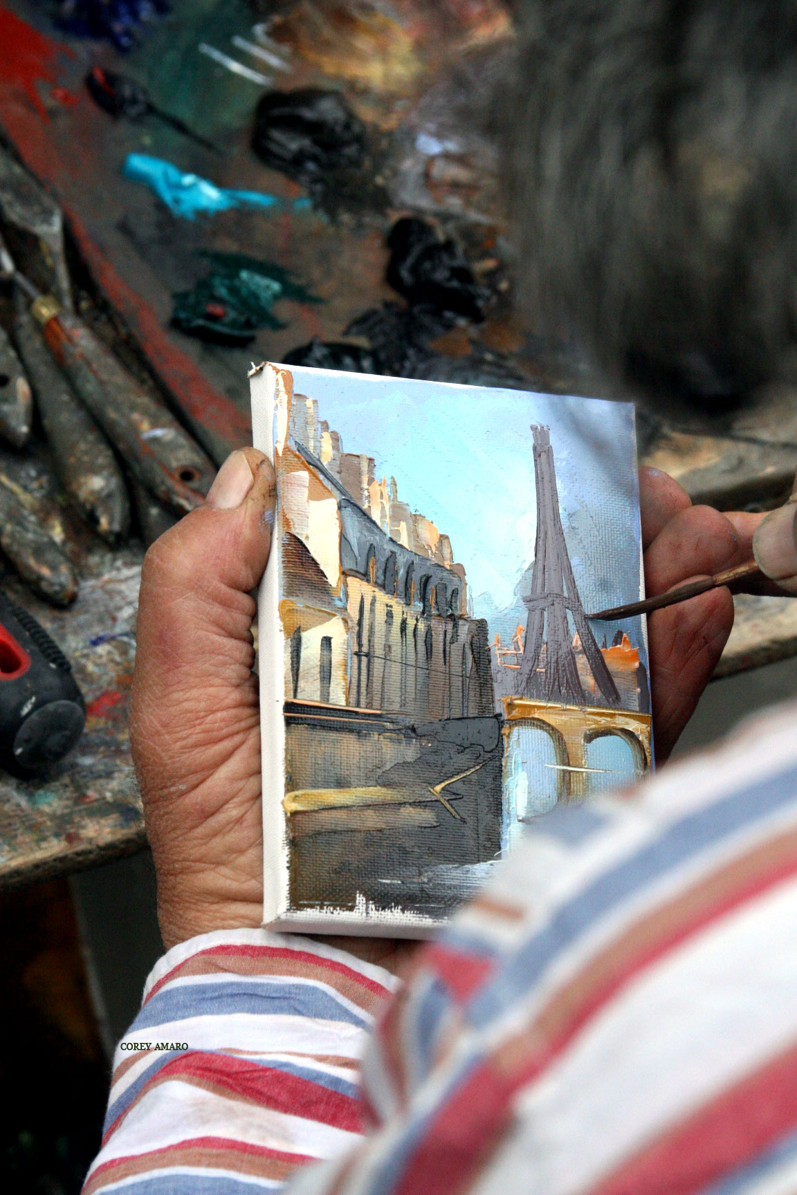 artist at work in Paris artist at work in Paris