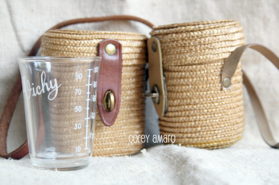 Water source glass and case