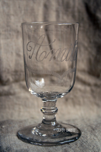 Engraved French Wine Glass