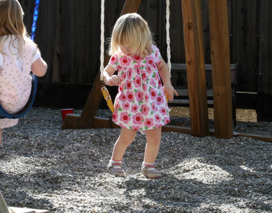 Daisy learns to swing