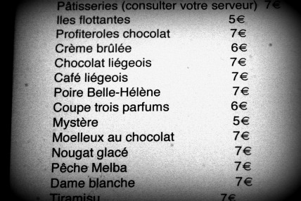 French dessert menu