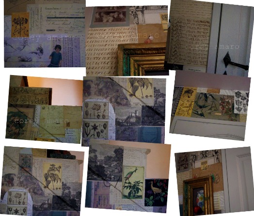 Collage wallpaper stair well