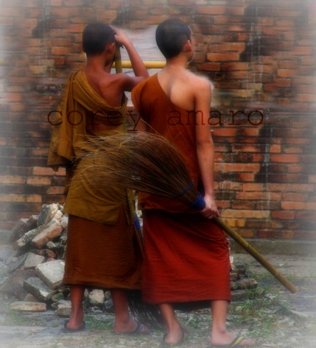 Two young buddhist monks Two young buddhist monks