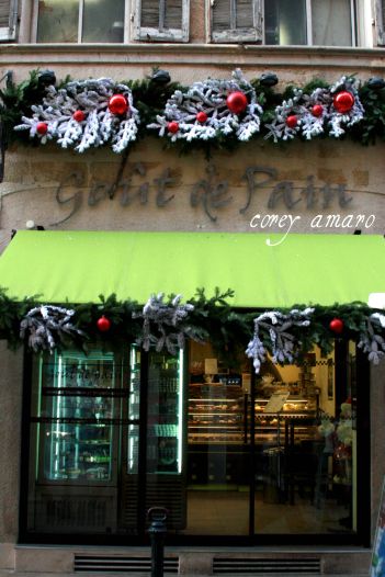 Bakery in France at christmas