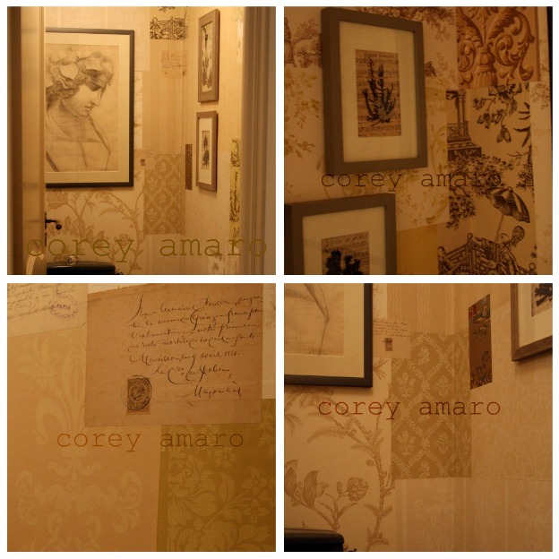 Wallpapering bathroom