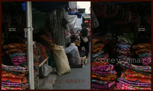 Tribal textiles Hmong market thailand