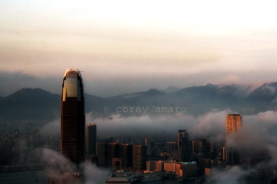 Skyline hong kong at dusk