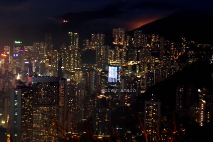 Hong kong skyline at night