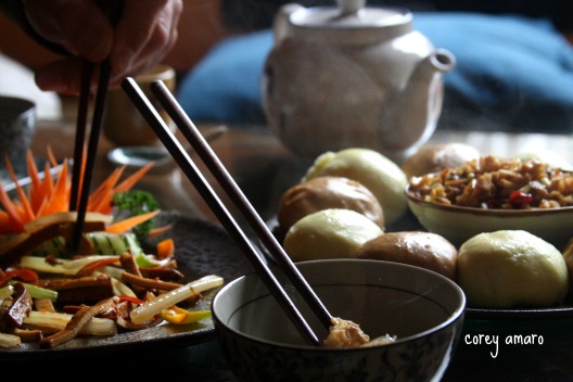 Tabletop, chopsticks, china