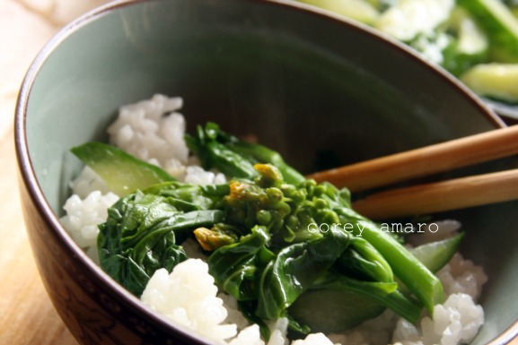 Mustard greens and rice