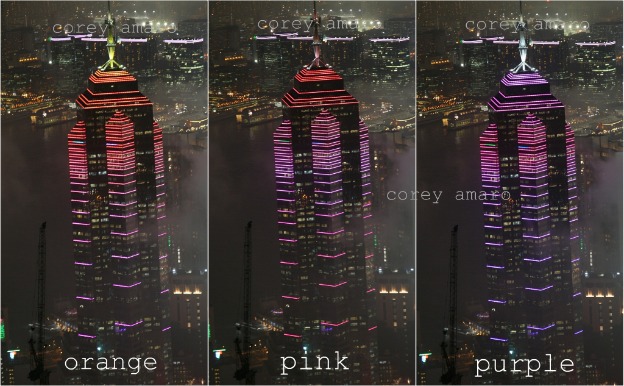 Light show hong kong sky scraper