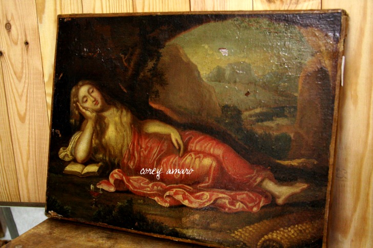 Oil painting woman reading book