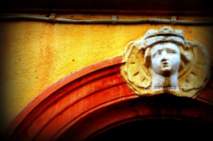 Angel above doorway
