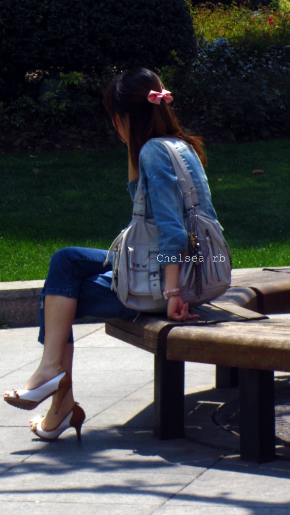 Capris and high heel shoes Capris and high heel shoes