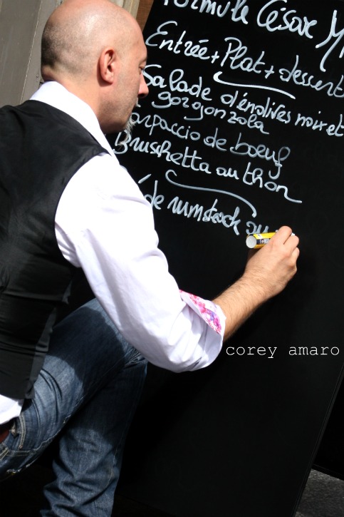 French chalkboard menu
