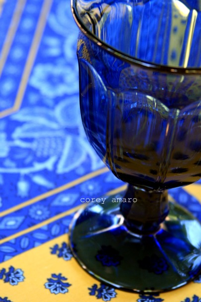 Provencal cloth blue and yellow