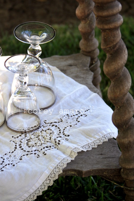 Glasses on an old stand