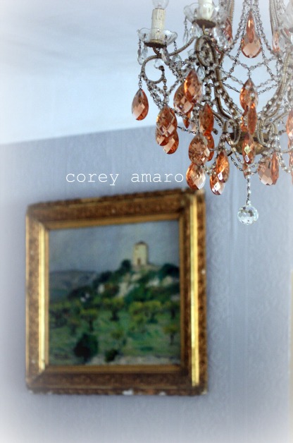 Pink crystal chandelier