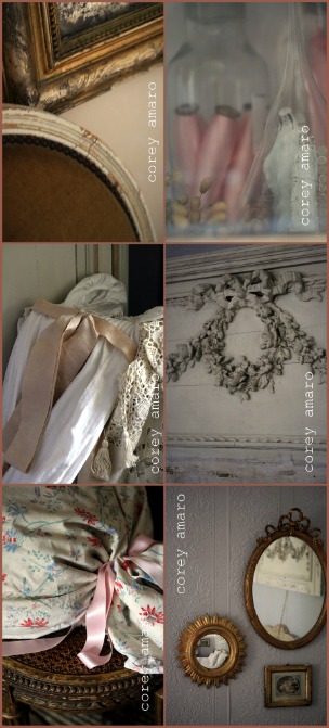 Pink and grey bedroom details