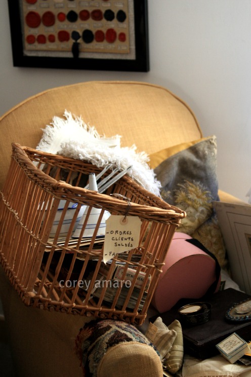 Creative passionate mess of happiness on a chair