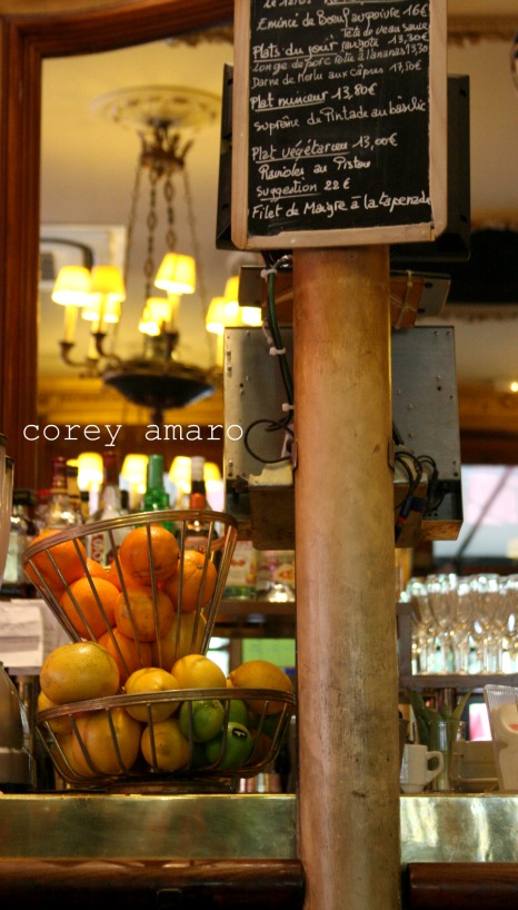 French cafe counter