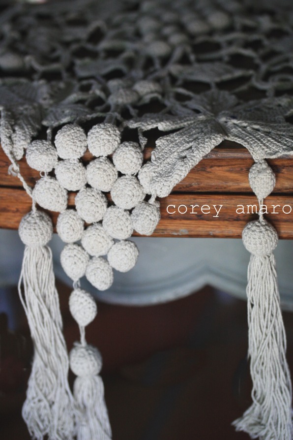 Grey table with runner