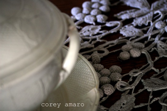 Grey table runner