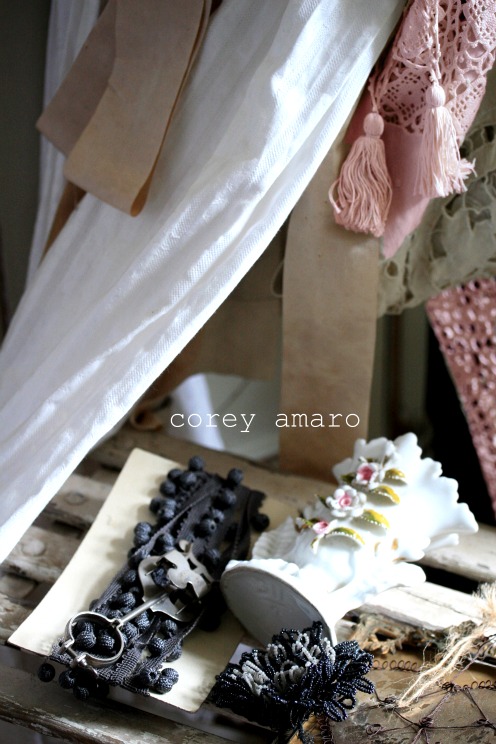 Details of pink with grey
