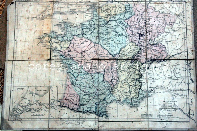 French map on canvas